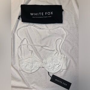 White fox bikini top